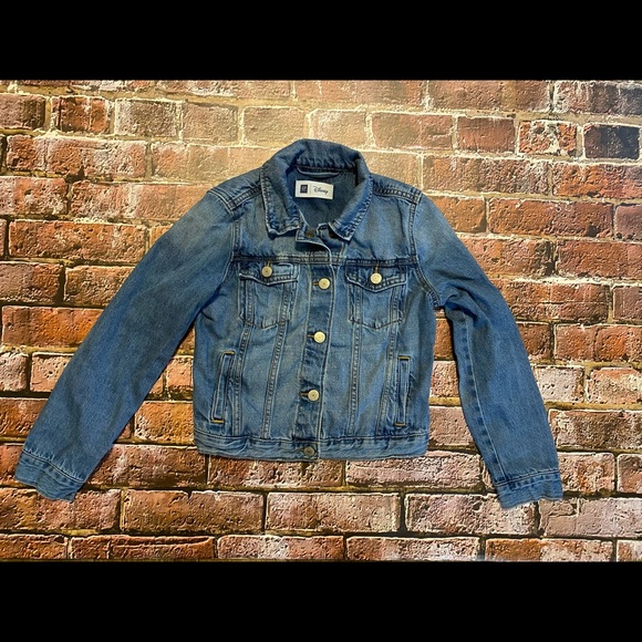 EUC Big Girls Gap Disney Denim Jacket SZ L W/ Mickey Mouse Embroidered - Picture 2 of 6